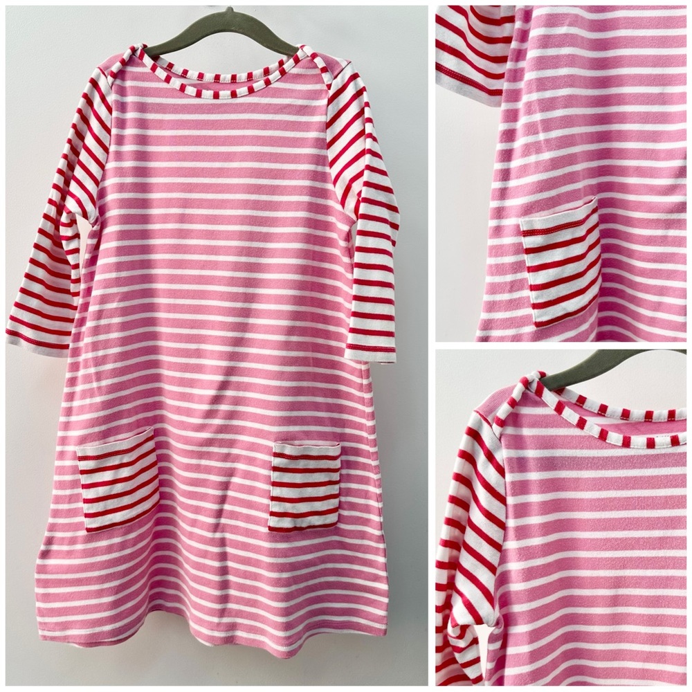 Garnet Hill Kids Striped Pink Dress